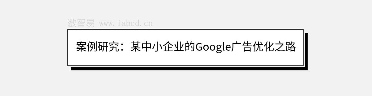 案例研究：某中小企业的Google广告优化之路