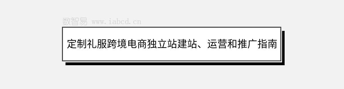 定制礼服跨境电商独立站建站、运营和推广指南