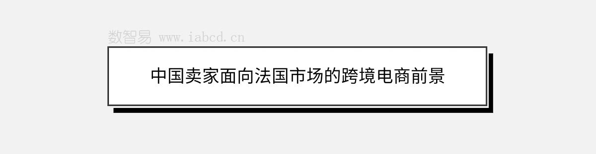 中国卖家面向法国市场的跨境电商前景