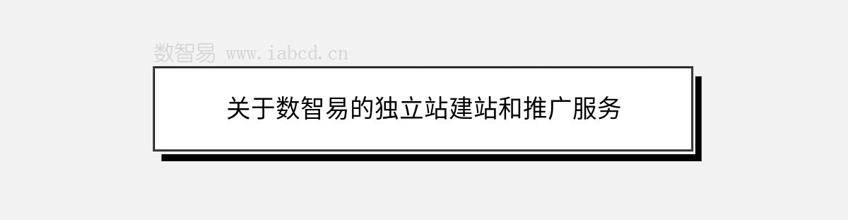 关于数智易的独立站建站和推广服务