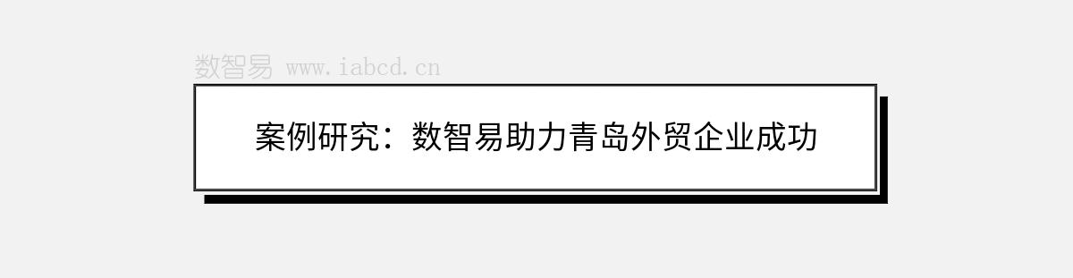 案例研究：数智易助力青岛外贸企业成功