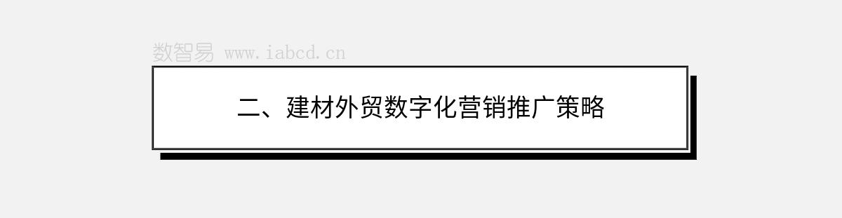 二、建材外贸数字化营销推广策略