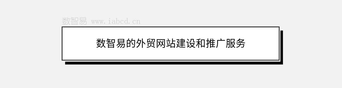 数智易的外贸网站建设和推广服务