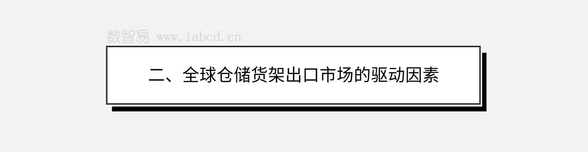 二、全球仓储货架出口市场的驱动因素