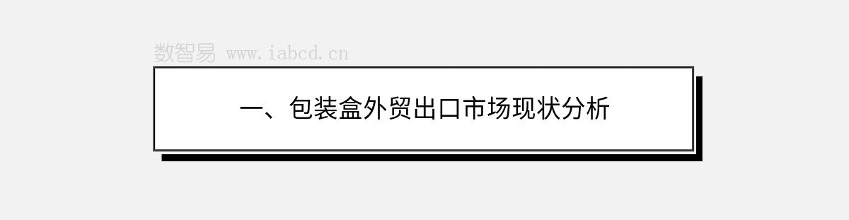 一、包装盒外贸出口市场现状分析