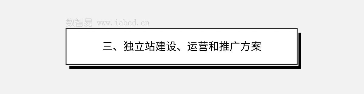 三、独立站建设、运营和推广方案