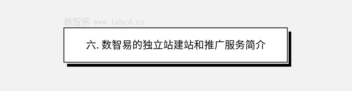 六. 数智易的独立站建站和推广服务简介