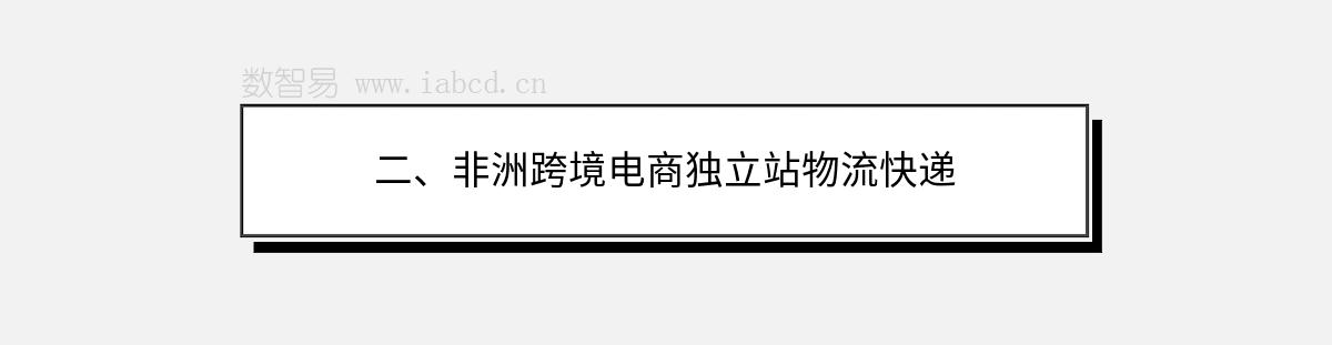 二、非洲跨境电商独立站物流快递