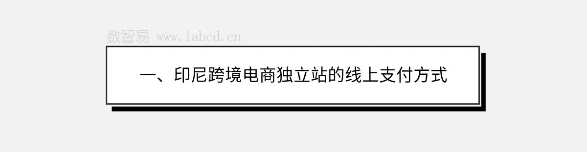 一、印尼跨境电商独立站的线上支付方式