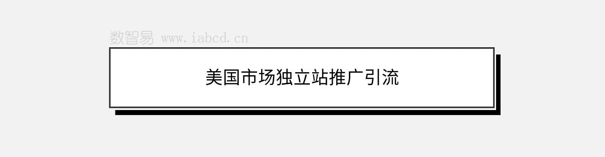 美国市场独立站推广引流