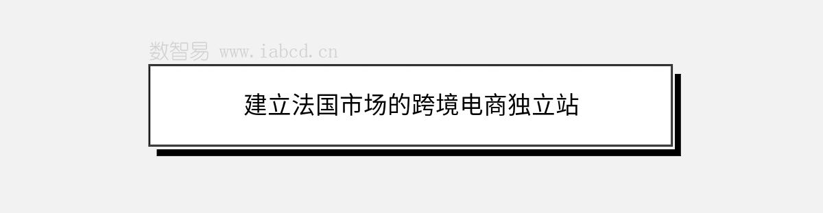 建立法国市场的跨境电商独立站