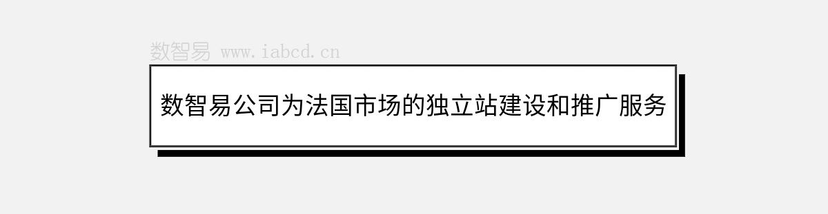 数智易公司为法国市场的独立站建设和推广服务