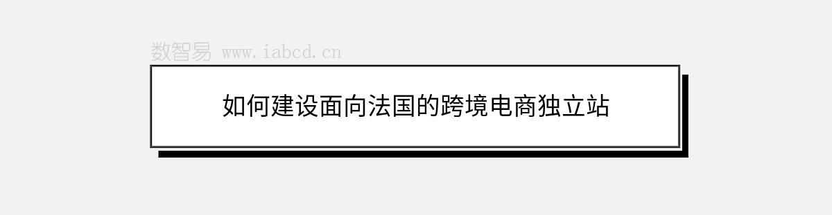 如何建设面向法国的跨境电商独立站