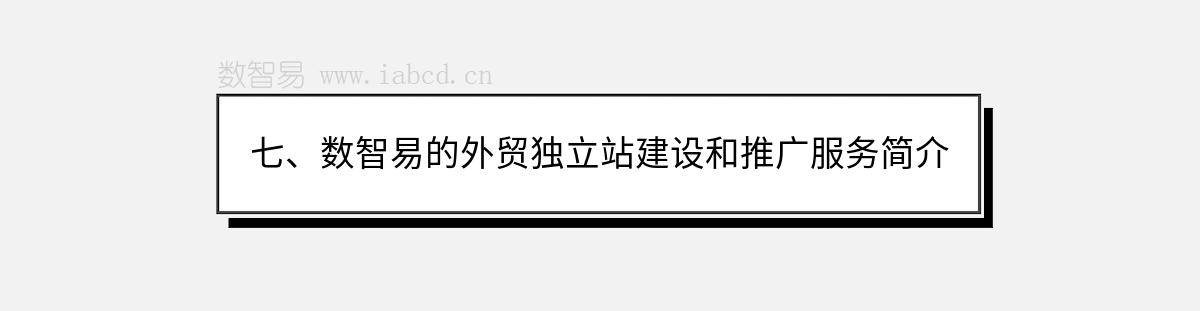 七、数智易的外贸独立站建设和推广服务简介