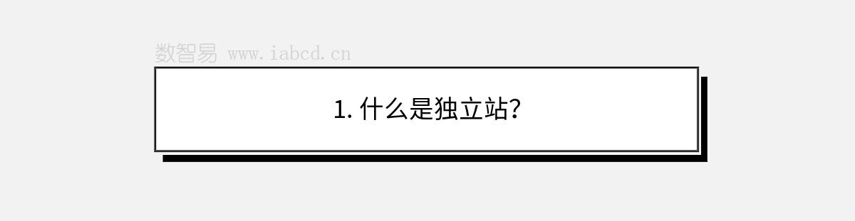 1. 什么是独立站？