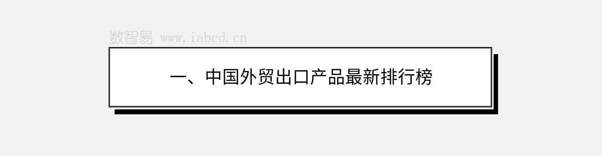 一、中国外贸出口产品最新排行榜