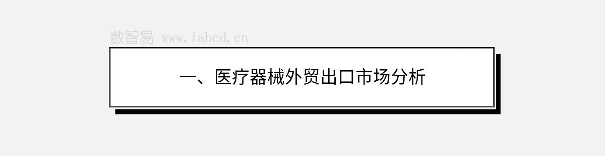 一、医疗器械外贸出口市场分析