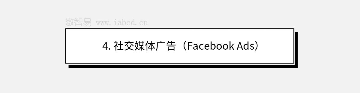 4. 社交媒体广告（Facebook Ads）