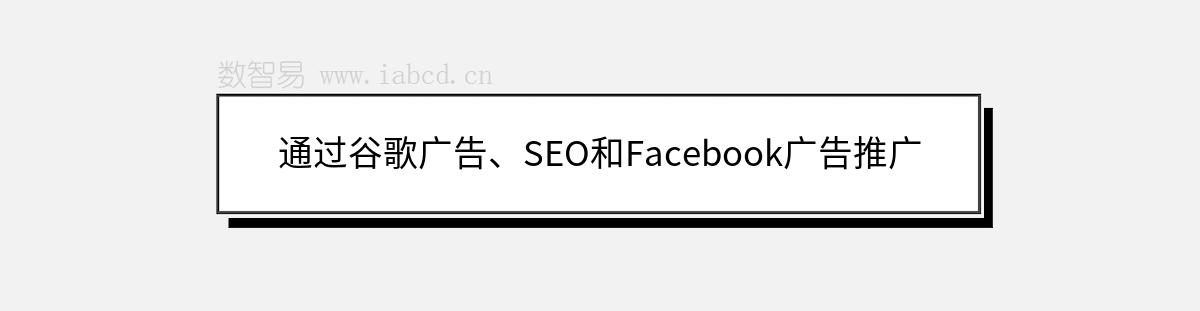 通过谷歌广告、SEO和Facebook广告推广