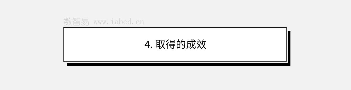 4. 取得的成效