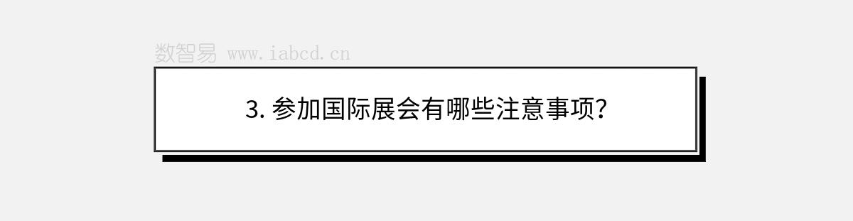 3. 参加国际展会有哪些注意事项？