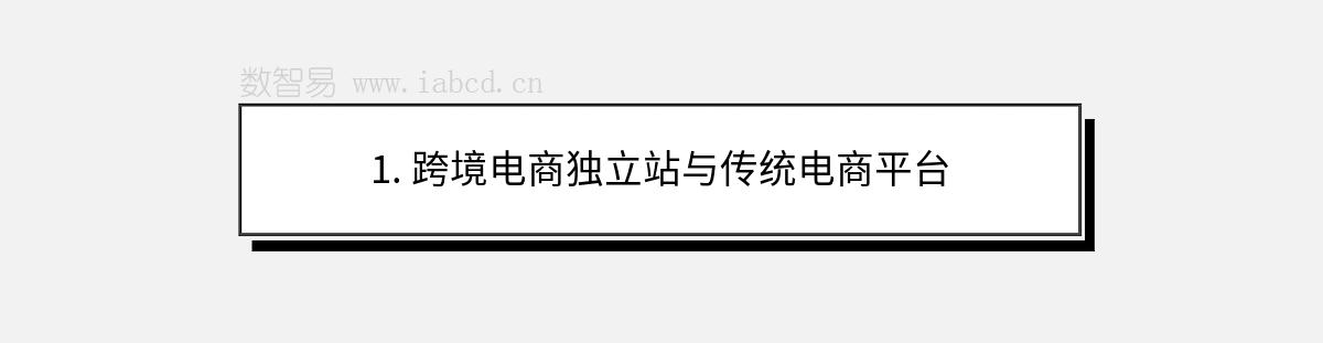 1. 跨境电商独立站与传统电商平台