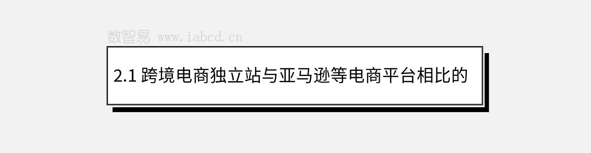 2.1 跨境电商独立站与亚马逊等电商平台相比的优势