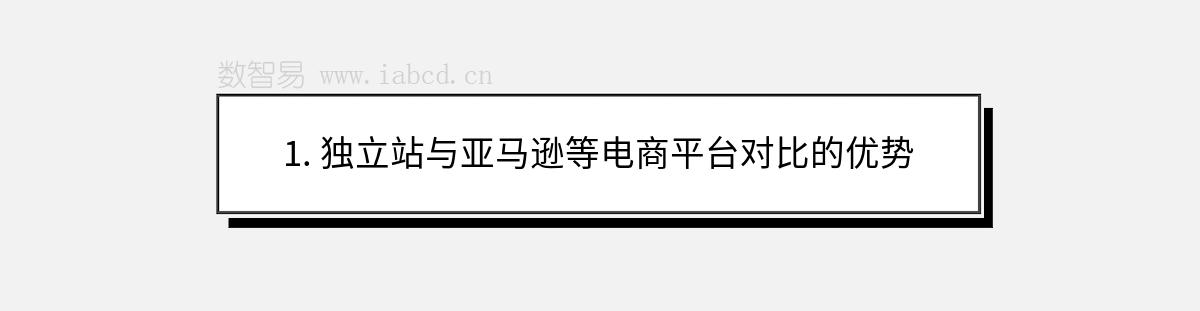 1. 独立站与亚马逊等电商平台对比的优势