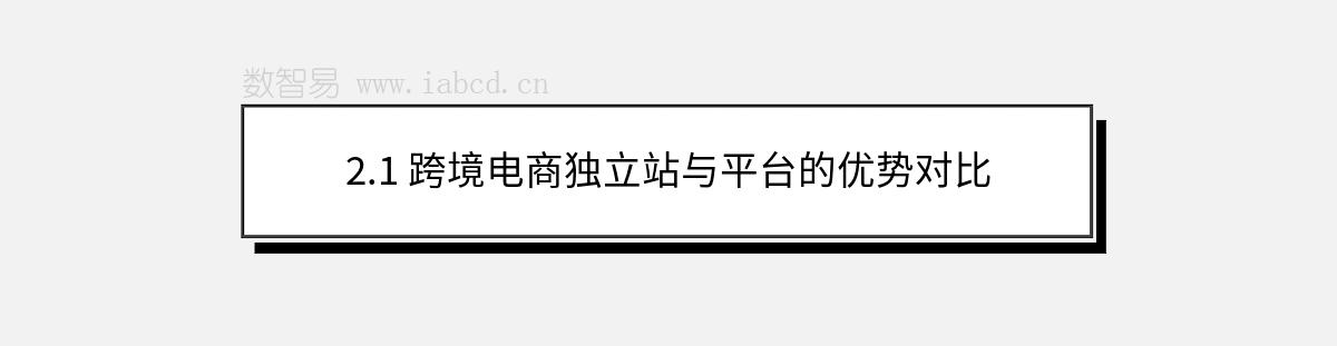 2.1 跨境电商独立站与平台的优势对比