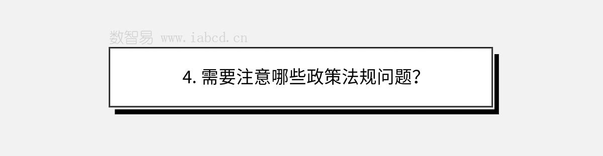 4. 需要注意哪些政策法规问题？