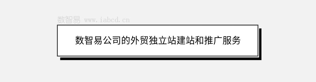 数智易公司的外贸独立站建站和推广服务