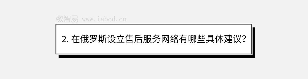 2. 在俄罗斯设立售后服务网络有哪些具体建议？