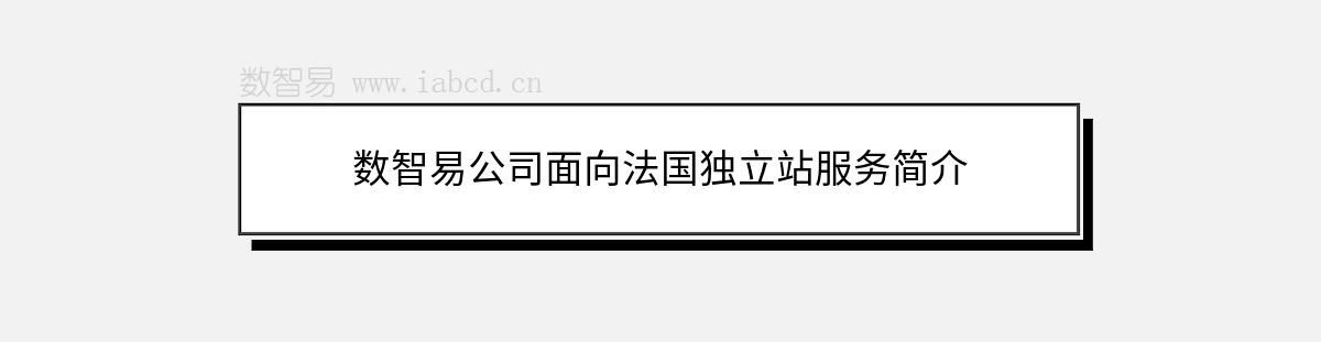 数智易公司面向法国独立站服务简介