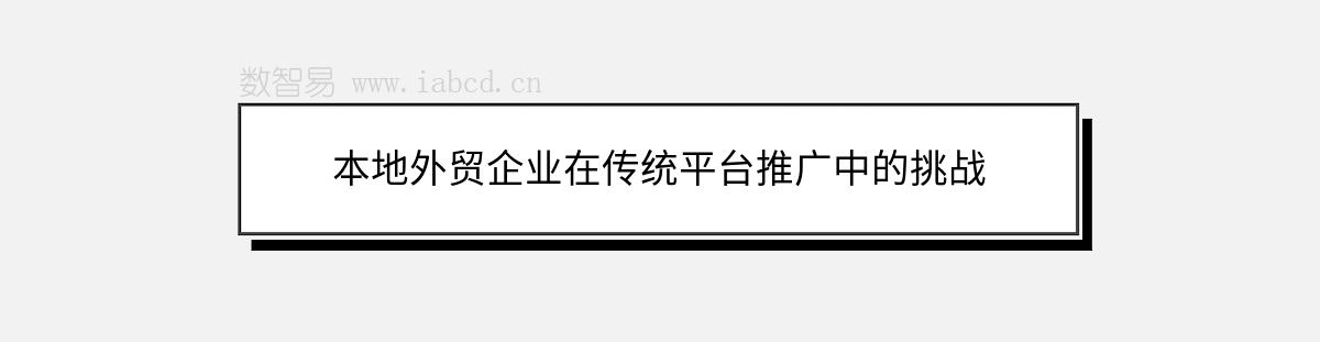 本地外贸企业在传统平台推广中的挑战