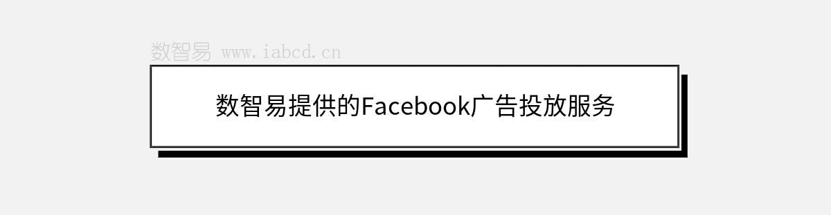 数智易提供的Facebook广告投放服务