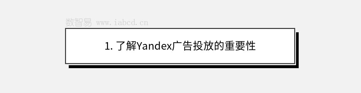 1. 了解Yandex广告投放的重要性