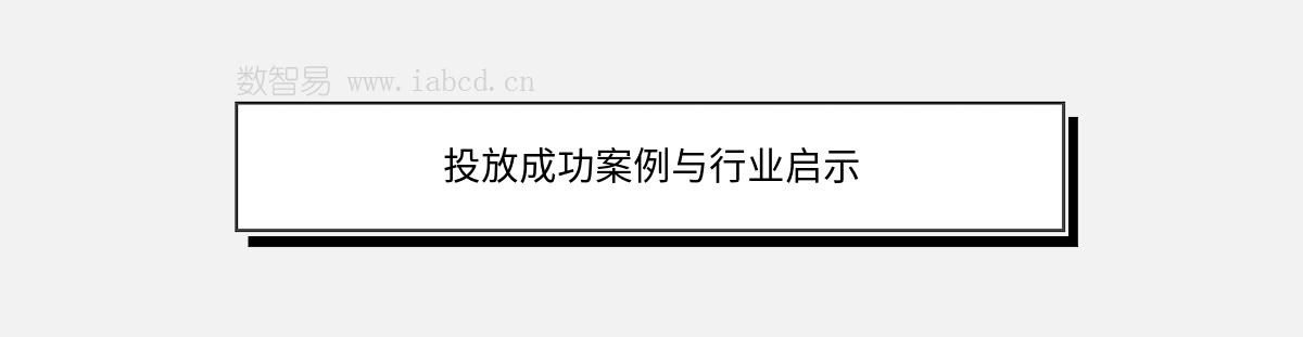 投放成功案例与行业启示