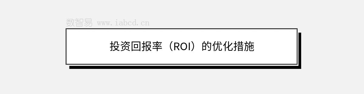 投资回报率（ROI）的优化措施